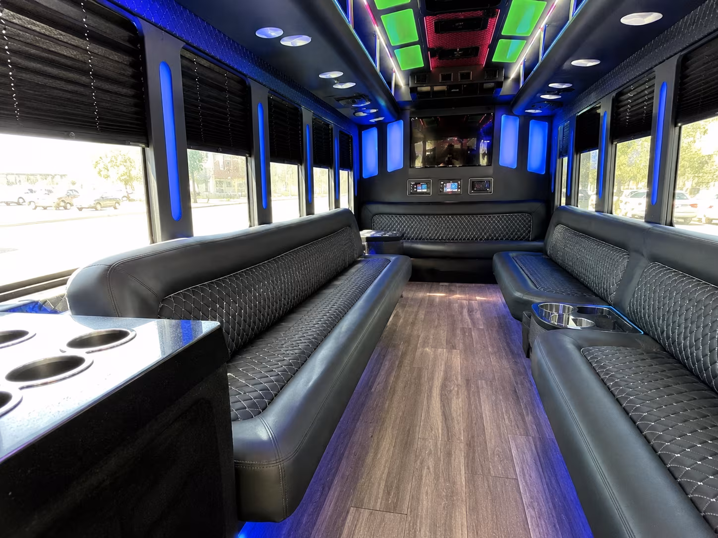 grand prairie 15 passenger party bus inside