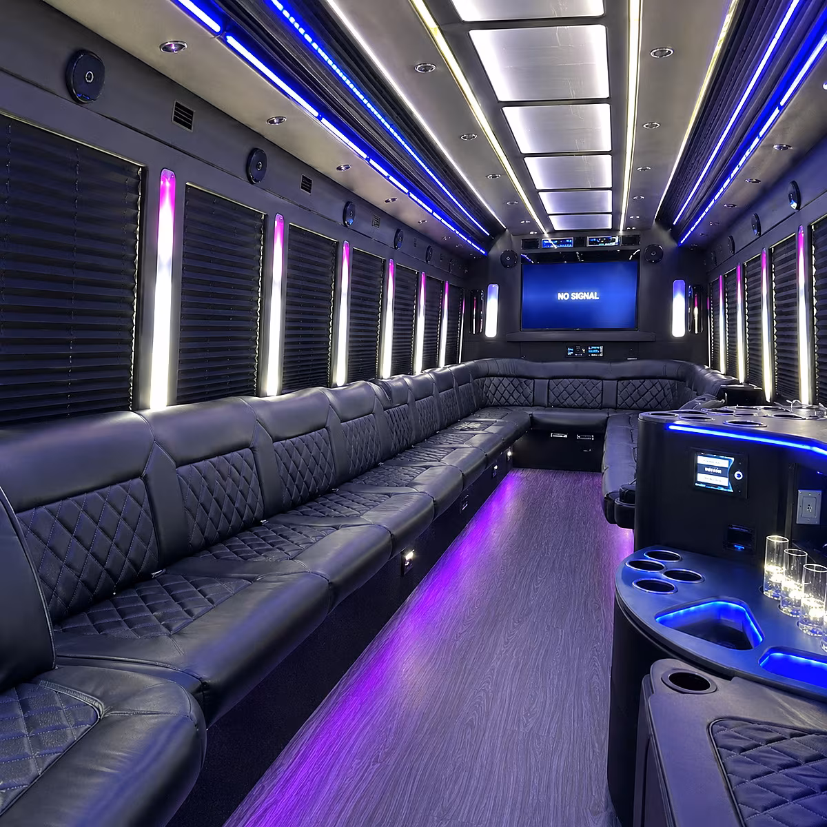 grand prairie 30 passenger party bus inside