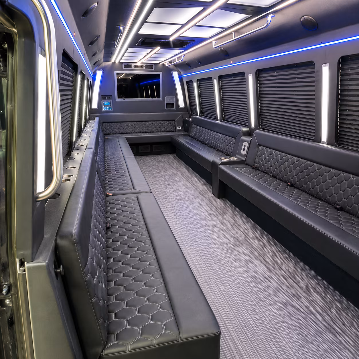 grand prairie 40 passenger party bus interior